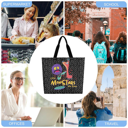 LITTLE MONSTERS Large One Shoulder Shopping Bag (All-Over Printing)