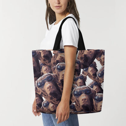 FOXY LADY _ LAB _ COLLAGE FACE DESIGN - Large One Shoulder Shopping Bag