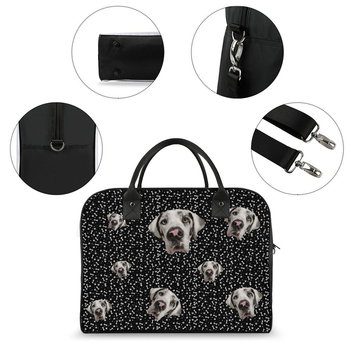 FACE w PAWS-n-BONES Travel Bag