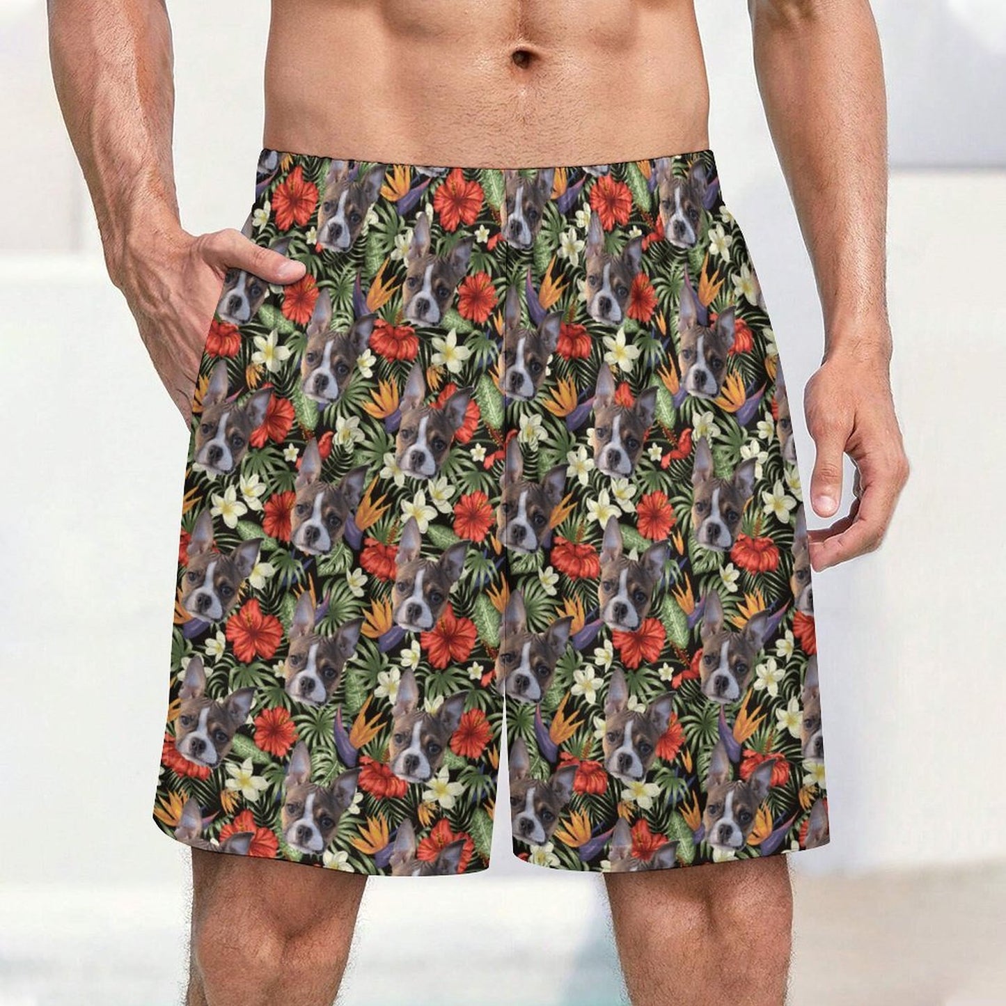 HAWAIIAN STYLE FACE -  Pajama Shorts for Men
