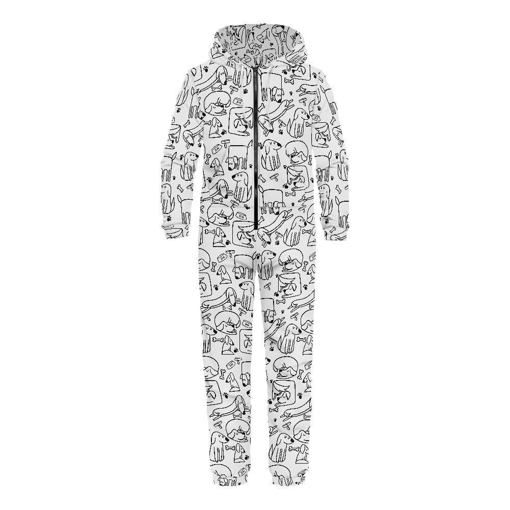 Women's hooded long sleeve jumpsuit