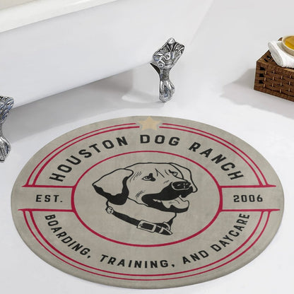 HOUSTON DOG RANCH Round Coral Velvet Warm Floor Mat