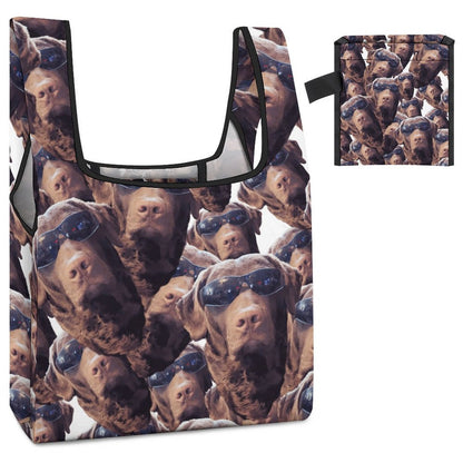 FOXY LADY _ LAB _ COLLAGE FACE DESIGN - Reusable Grocery Bags