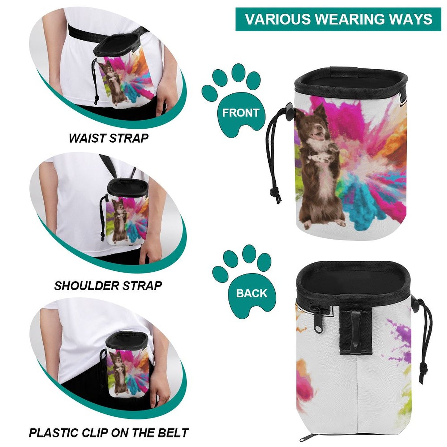 Color Splash Dog Treat Training Bag