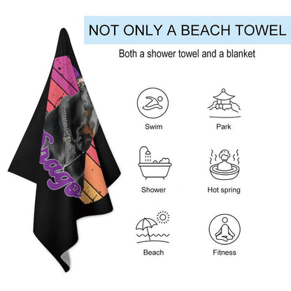 RETRO SUNSET DRAGO - Beach Towel for Adults (All-Over Printing)