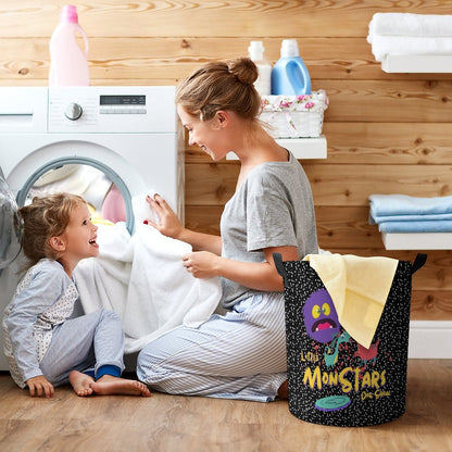 LITTLE MONSTERS Drawstring collapsible Laundry Basket