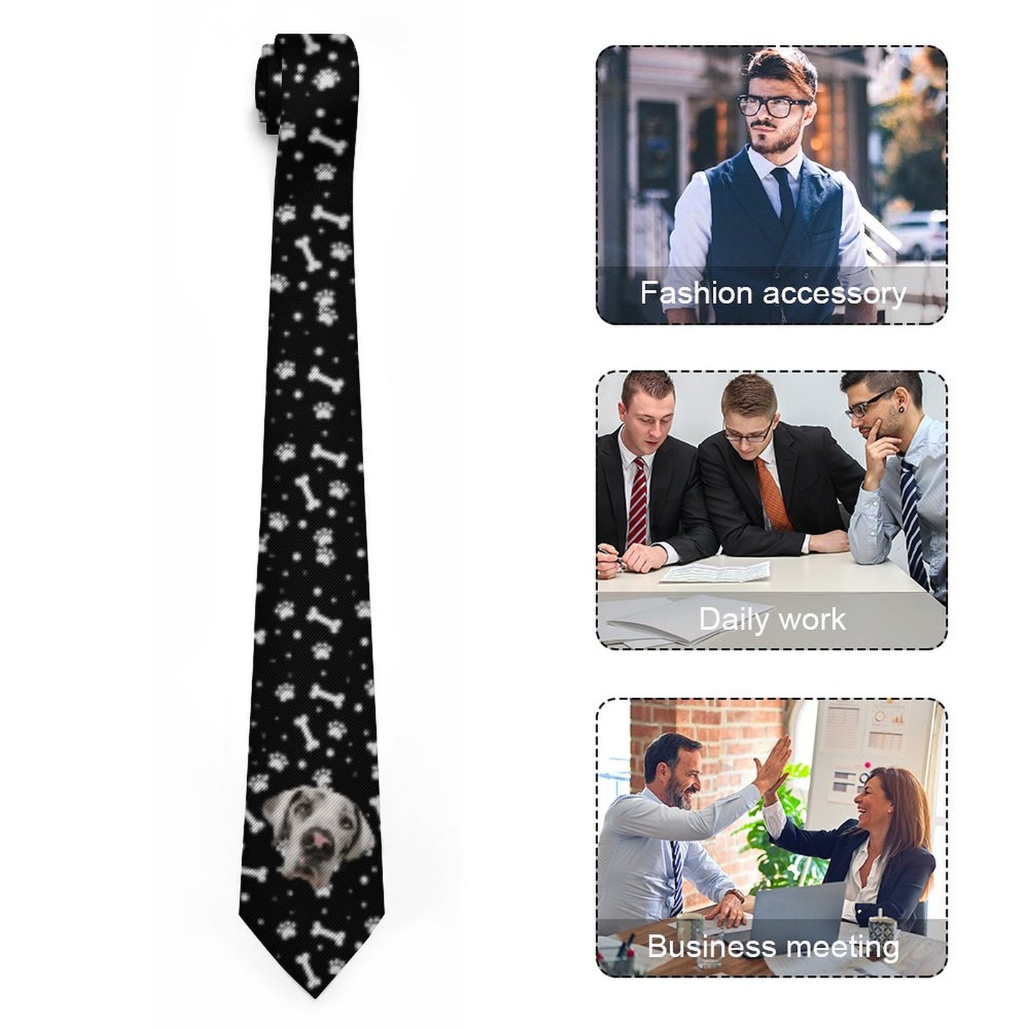 FACE w PAWS-n-BONES Men's Tie