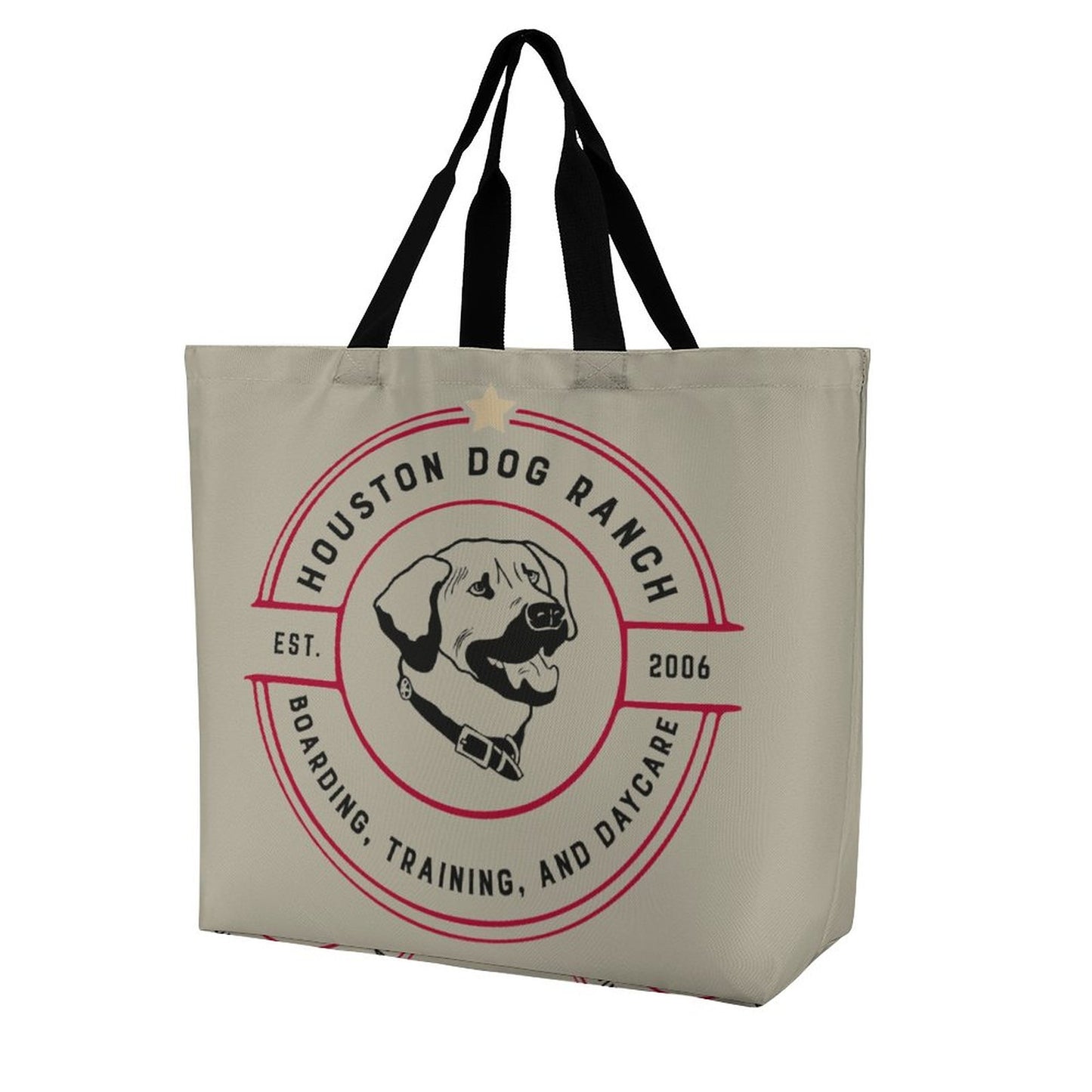 HOUSTON DOG RANCH Large One Shoulder Shopping Bag (All-Over Printing)
