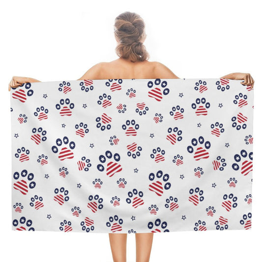 PATRIOTIC - PAWS-N-STARS Beach Towel for Adults