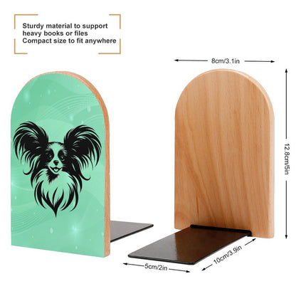 PAPILLON Wood Bookends (Set of 2)