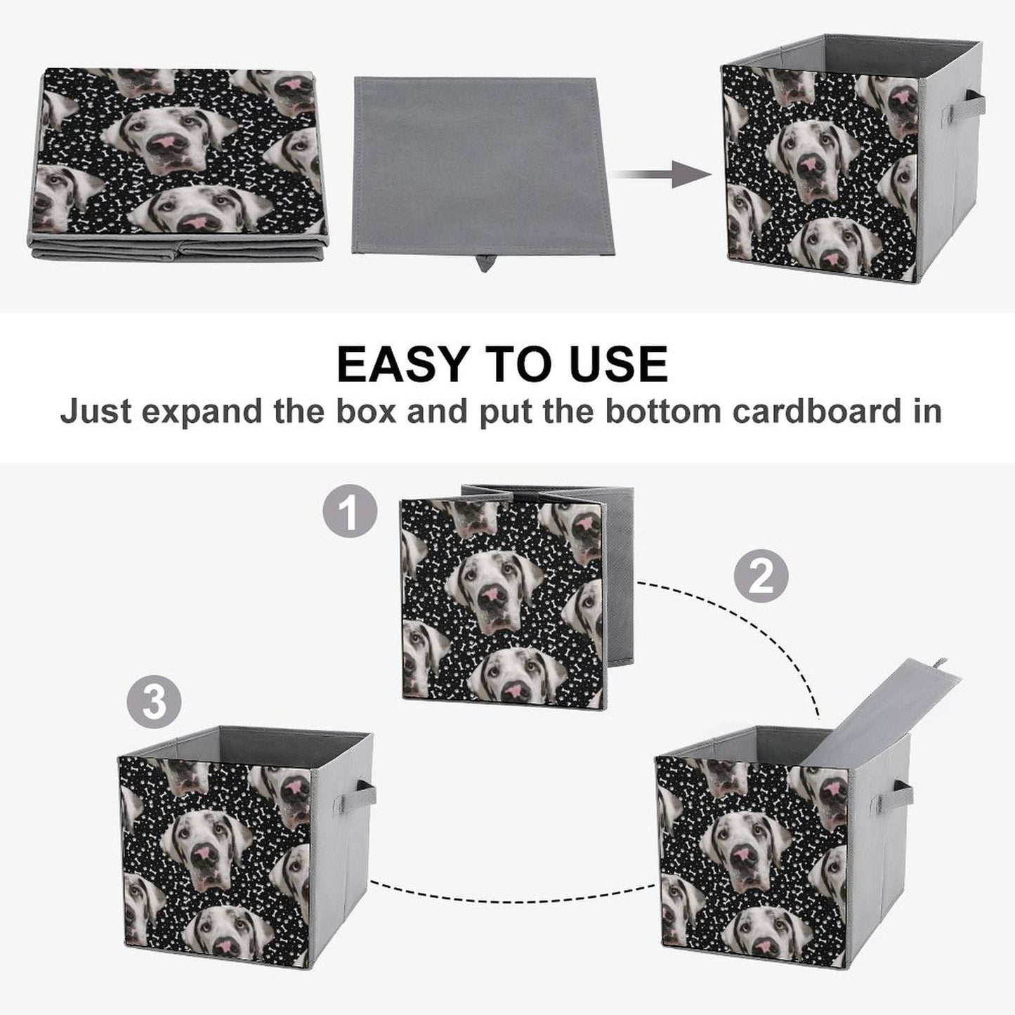 FACE w PAWS-n-BONES Folding Storage Bin