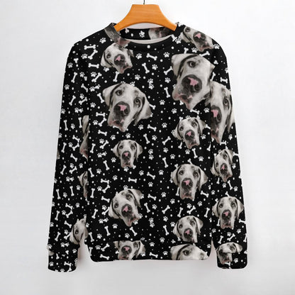 FACE w PAWS-n-BONES Men's Crew Neck Sweater