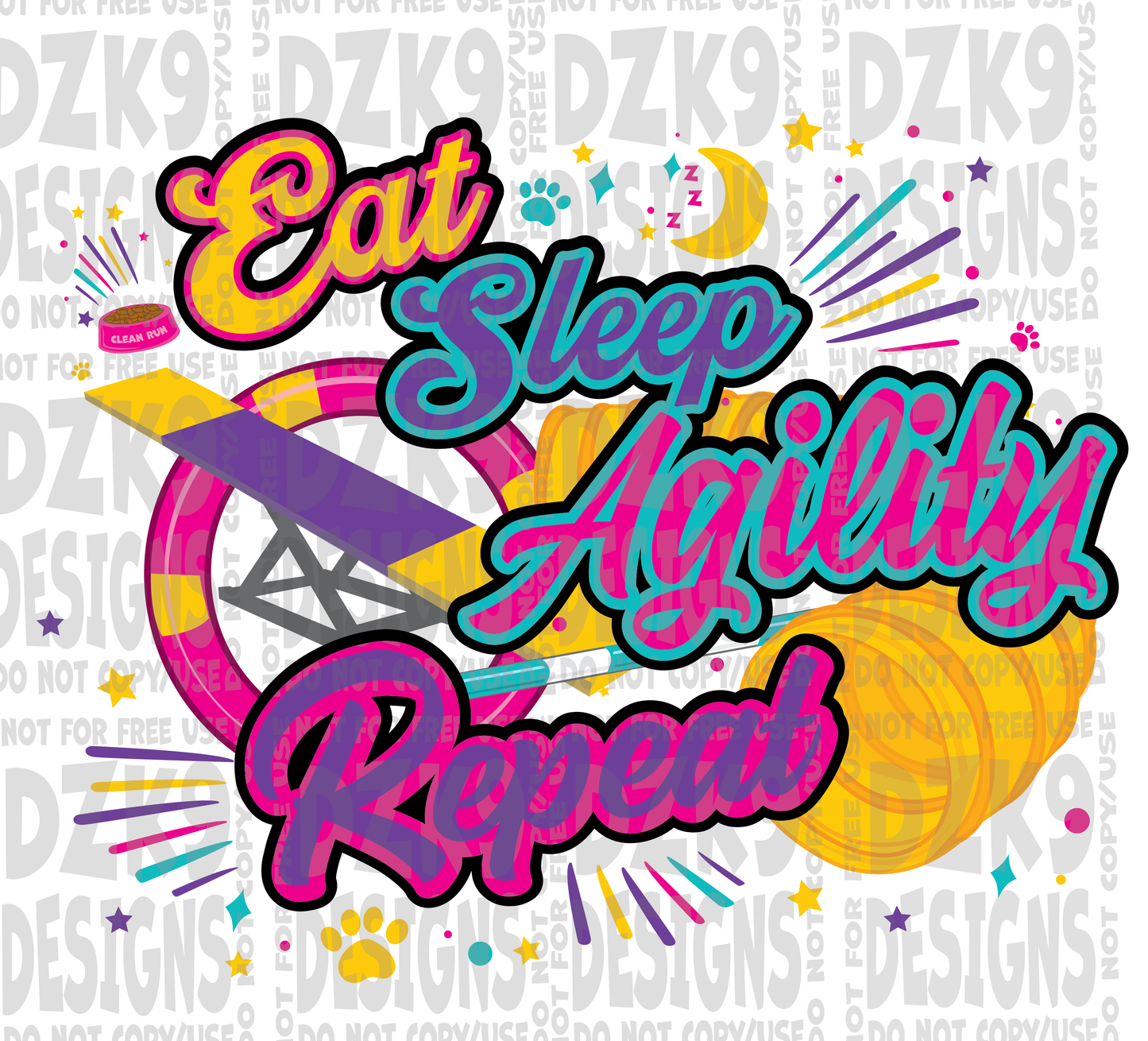 EAT SLEEP AGILITY REPEAT! CARTOON!