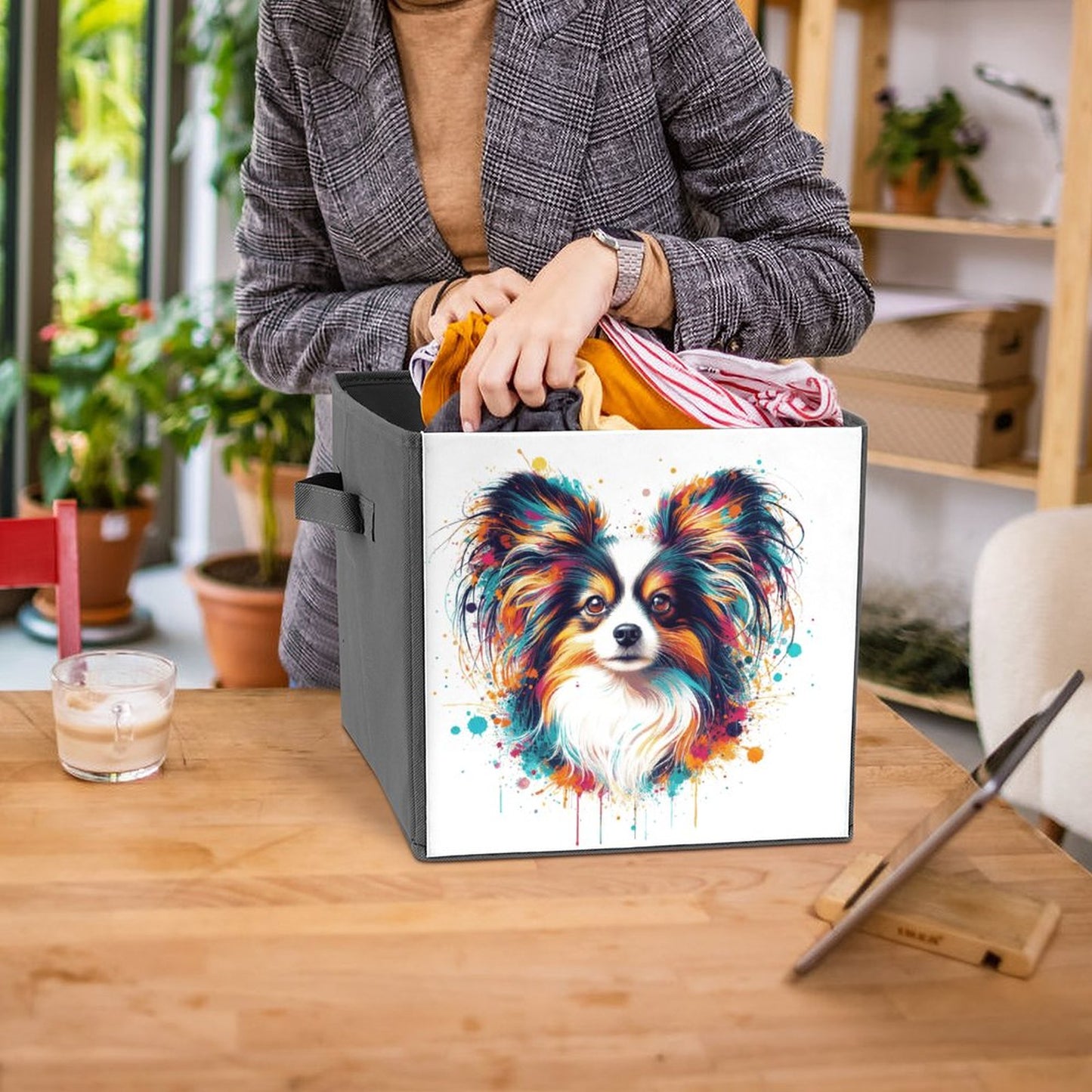 PAPILLON PAINT SPLATTER  Folding Storage Bin