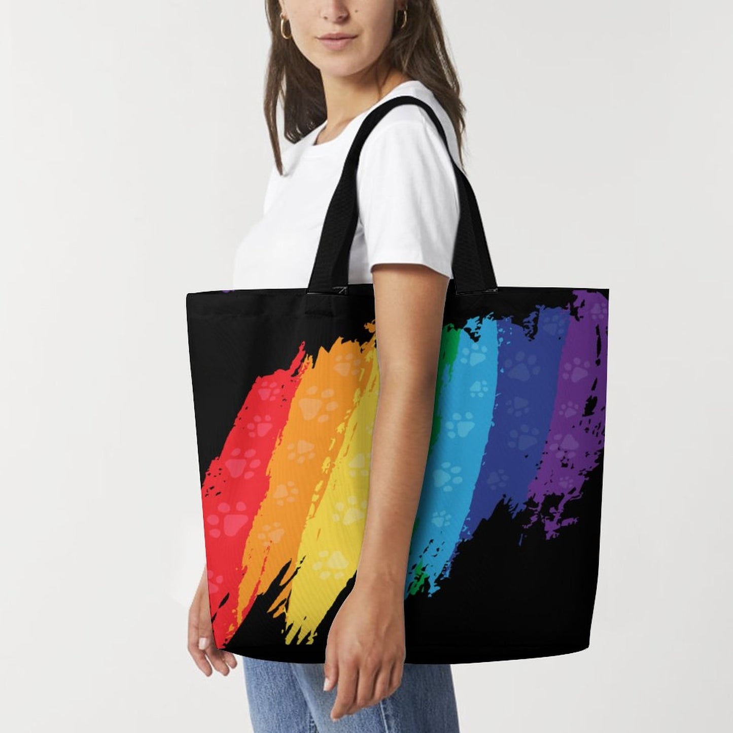 RAINBOW PAWS Large  Shopping Bag