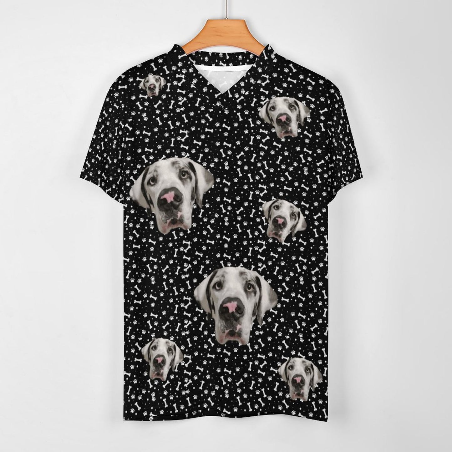 FACE w PAWS-n-BONES V Neck Football Jersey