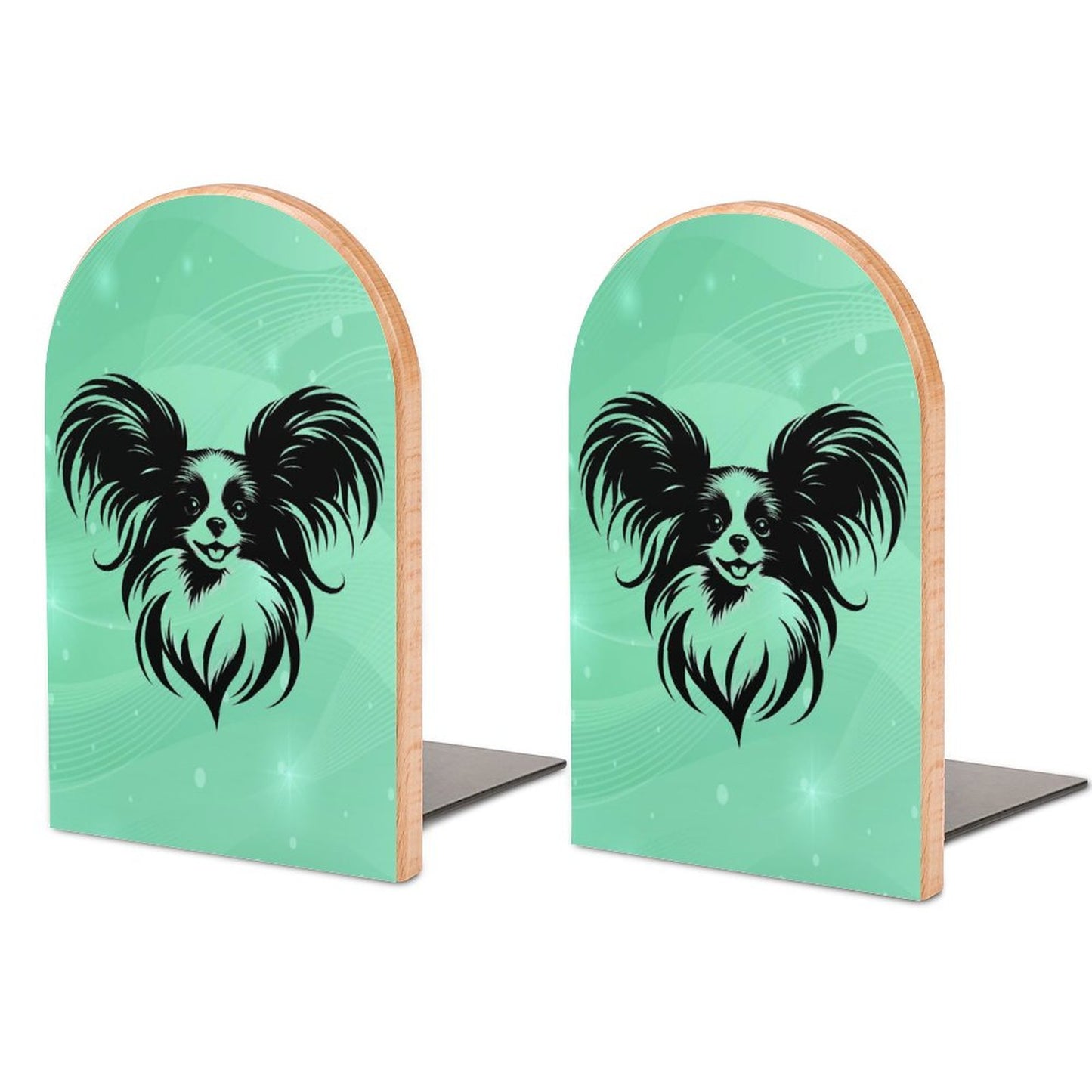 PAPILLON Wood Bookends (Set of 2)