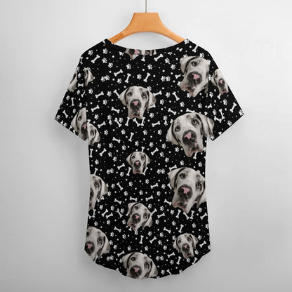 FACE w PAWS-n-BONES  Sleeve T-Shirt