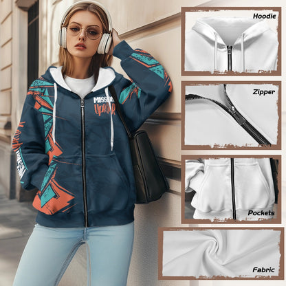 MISSION UPROAR Ladies Loose Zipper Sweatshirt