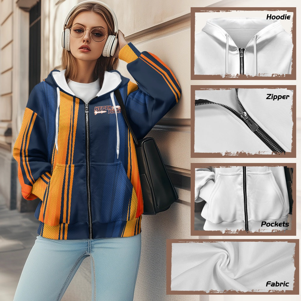 HYPERFLIGHT - Ladies loose zipper sweatshirt