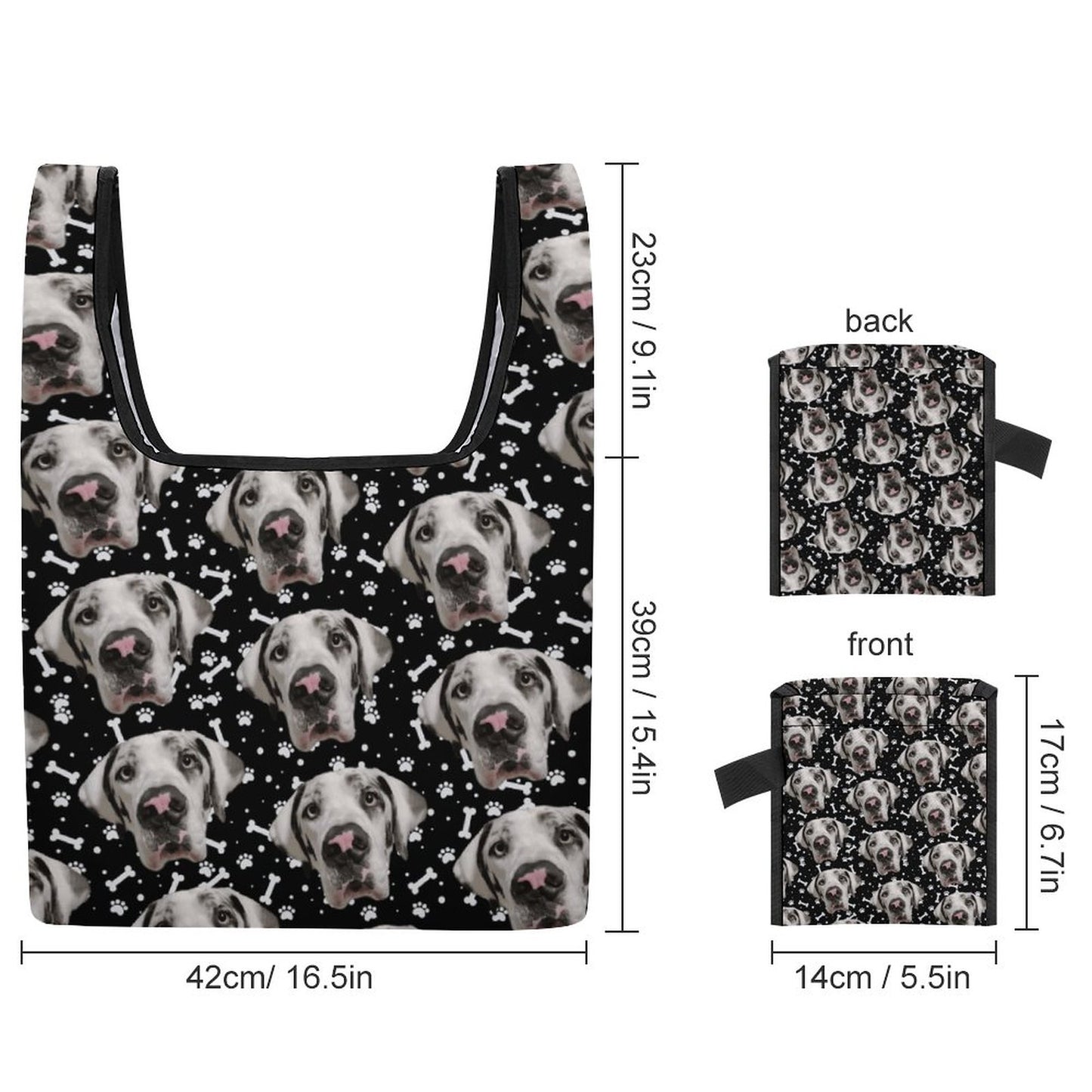 FACE w PAWS-n-BONES Reusable  Bag