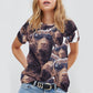 FOXY LADY _ LAB _ COLLAGE FACE DESIGN -Women Short Sleeve Shirt