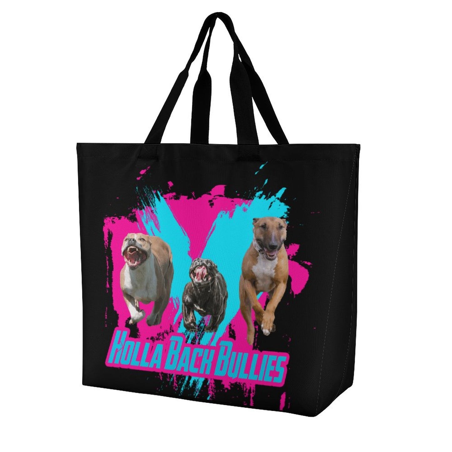 HOLLA BACK BULLIES Large One Shoulder Shopping Bag