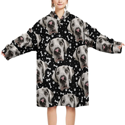 FACE w PAWS-n-BONES Wearable Sweater Blanket