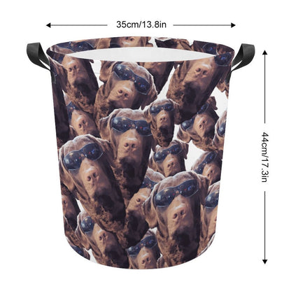 FOXY LADY _ LAB _ COLLAGE FACE DESIGN -Collapsible Laundry Basket