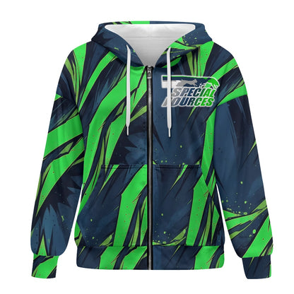 Ladies loose zipper sweatshirt