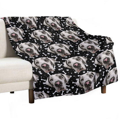 FACE w PAWS-n-BONES  Blanket-30"x40" (Dual-sided Printing)