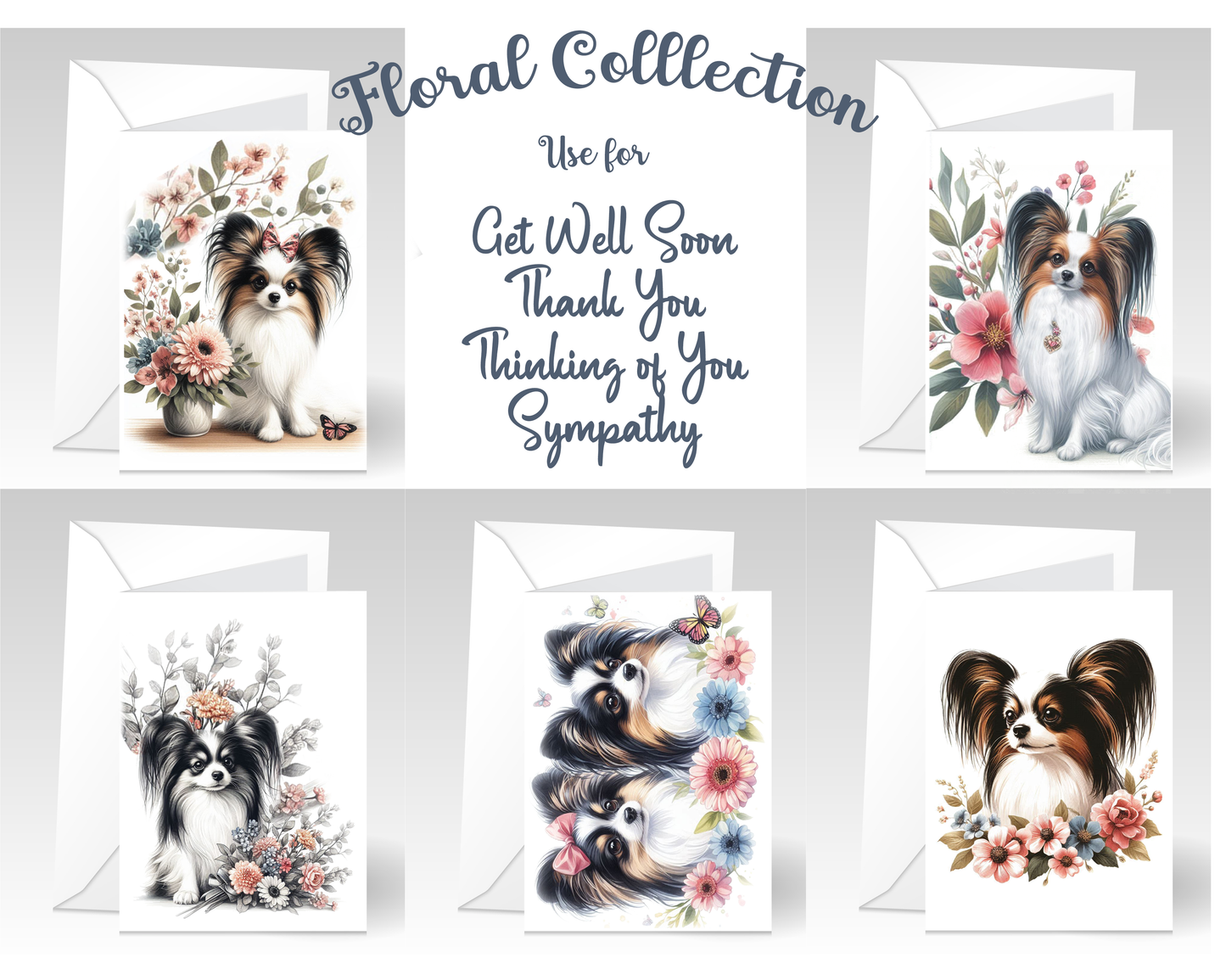 GREETING CARDS - PAPILLION - FLORAL 1 COLLECTION