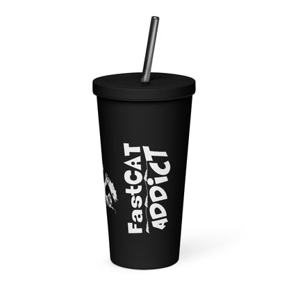 FAST CAT Insulated tumbler with a straw