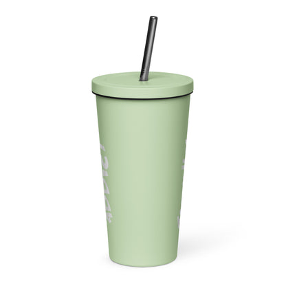 FAST CAT Insulated tumbler with a straw