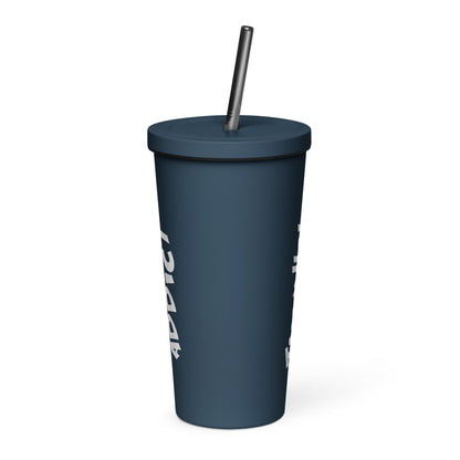 FAST CAT Insulated tumbler with a straw