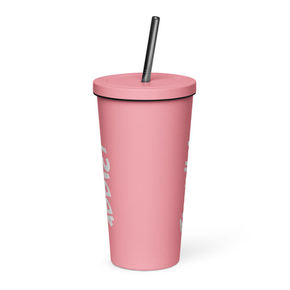 FAST CAT Insulated tumbler with a straw