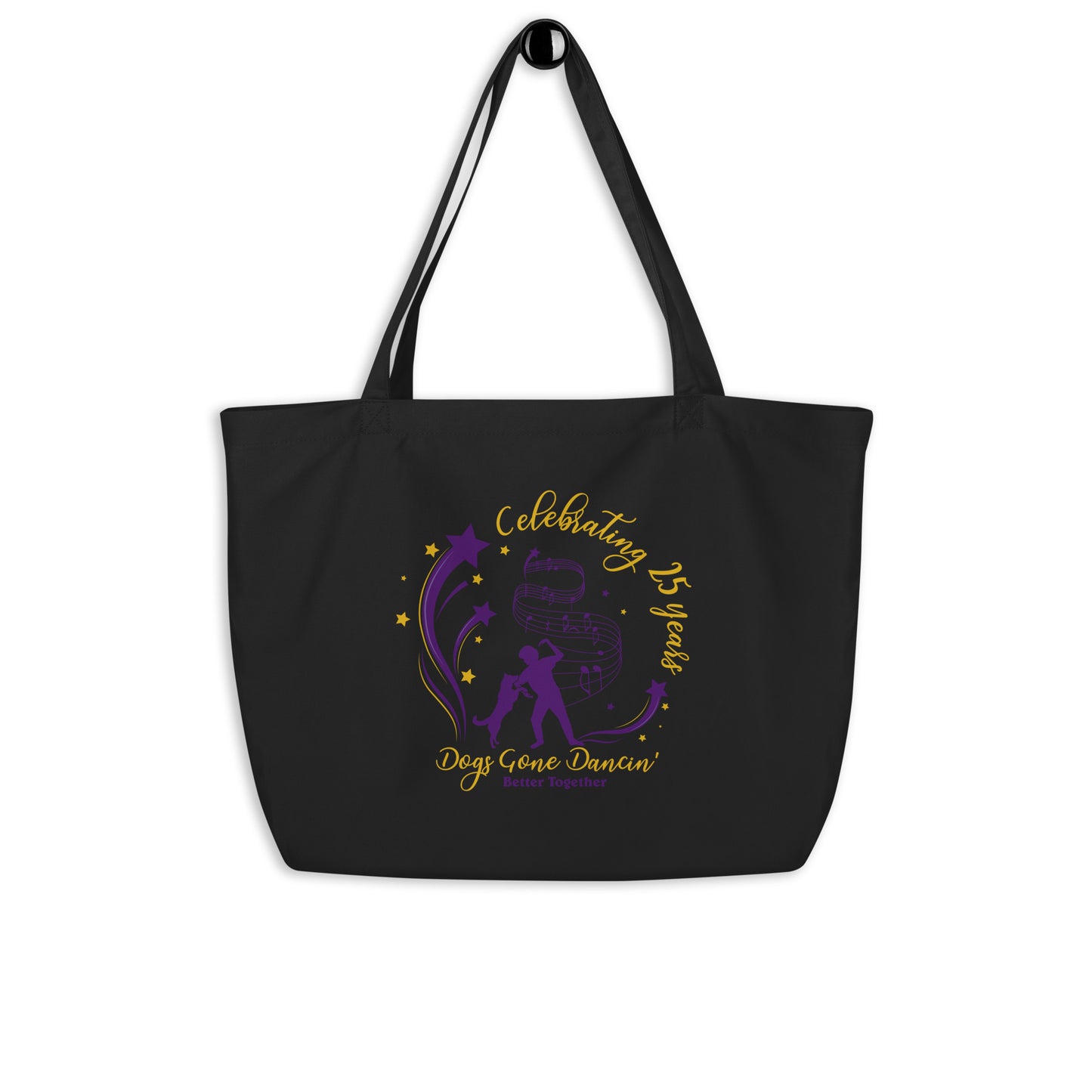 Dogs Gone Dancin' Large organic tote bag