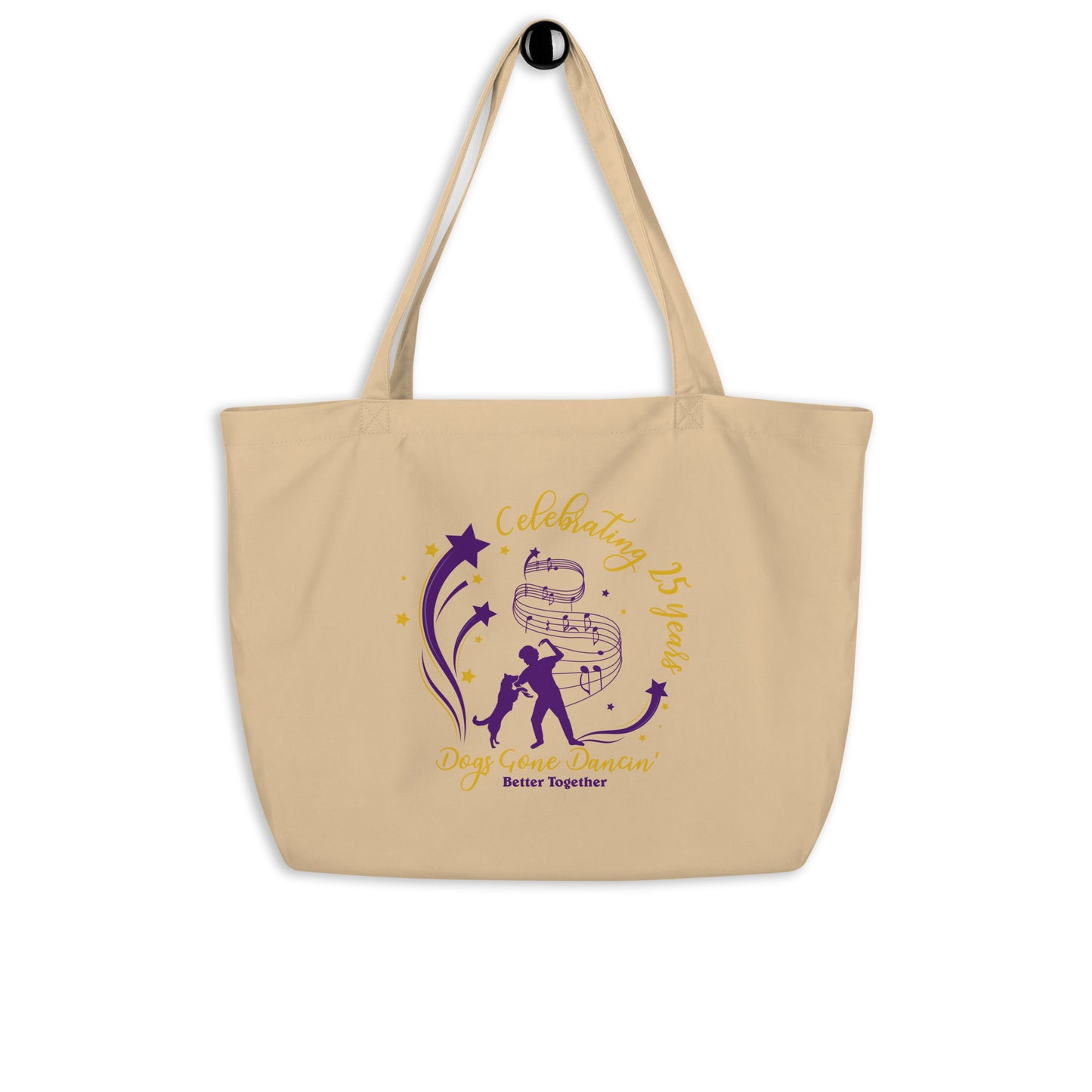 Dogs Gone Dancin' Large organic tote bag