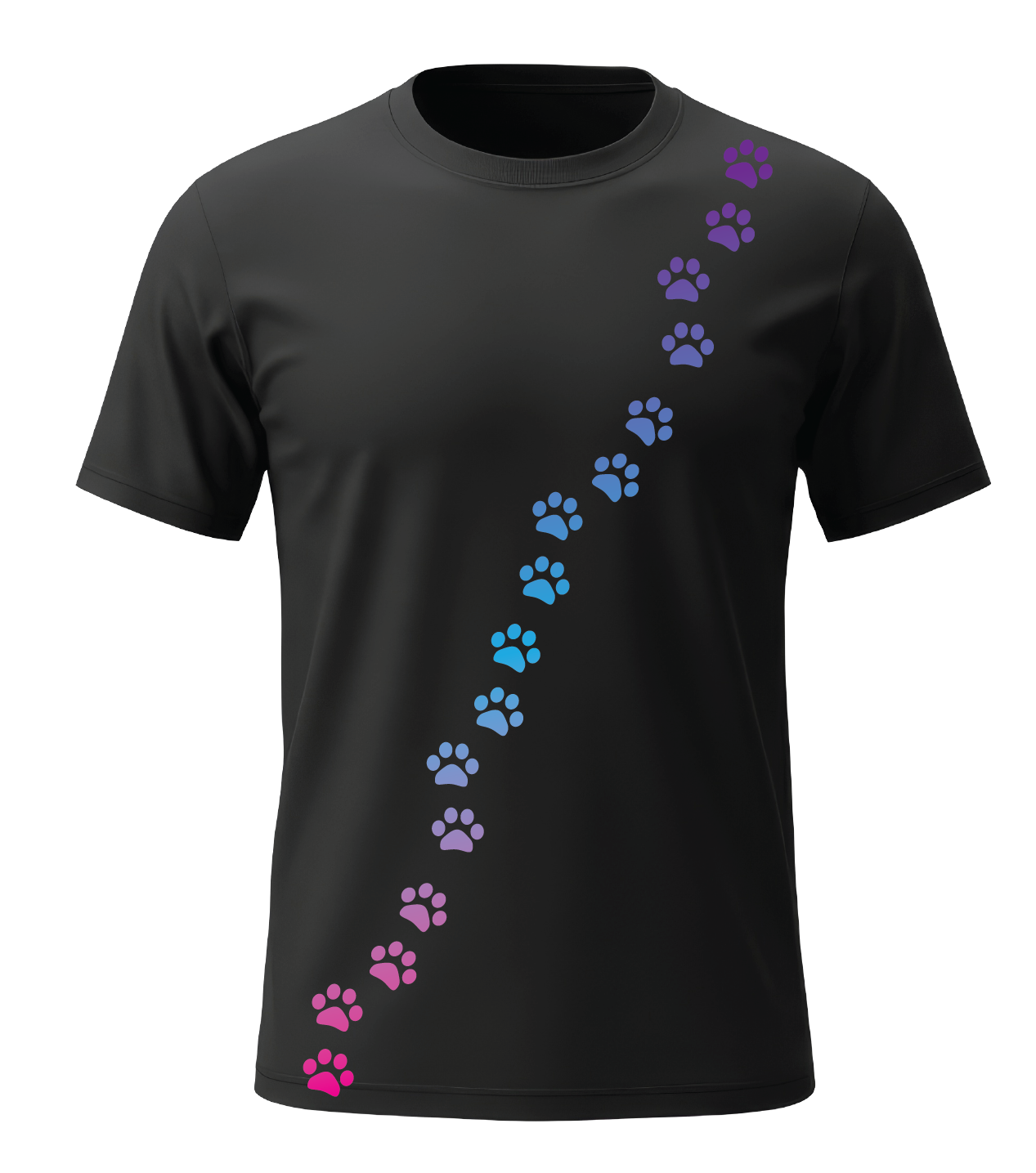 PAWS T-SHIRT - COLOR FADE - ADD TEAM NAME TO BACK