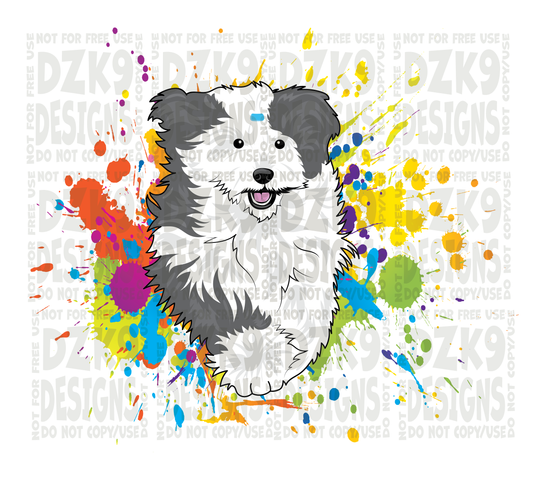 Sheepdog Color Splash  Cartoon  T-Shirts & More!