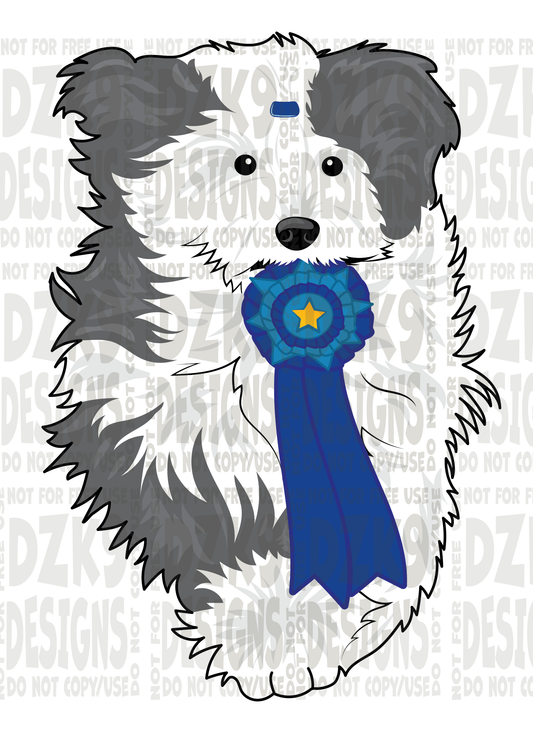 Sheepdog Blue Ribbon  Cartoon  T-Shirts & More!
