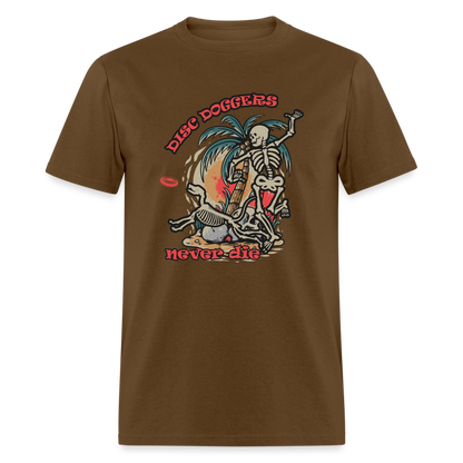 DISC DOGGERRS NEVER DIE Unisex Classic T-Shirt - brown