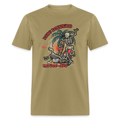 DISC DOGGERRS NEVER DIE Unisex Classic T-Shirt - khaki