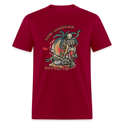 DISC DOGGERRS NEVER DIE Unisex Classic T-Shirt - dark red