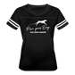 RUN YOUR DOG - Dobie - Women's Sport V-Neck T-Shirt - black/white