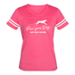 RUN YOUR DOG - Dobie - Women's Sport V-Neck T-Shirt - vintage pink/white