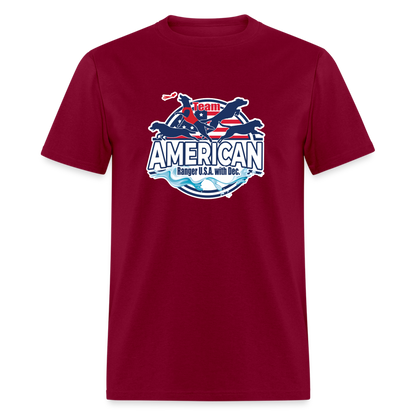 TEAM AMERICAN - Unisex Classic T-Shirt - burgundy