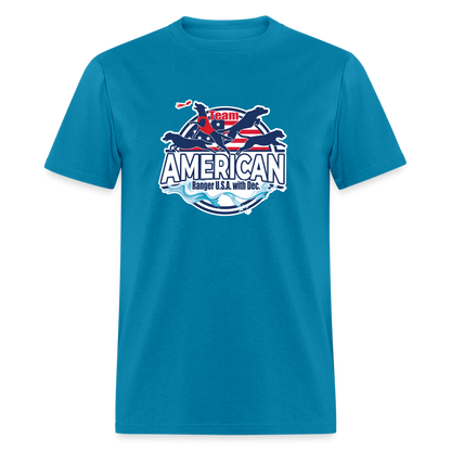 TEAM AMERICAN - Unisex Classic T-Shirt - turquoise