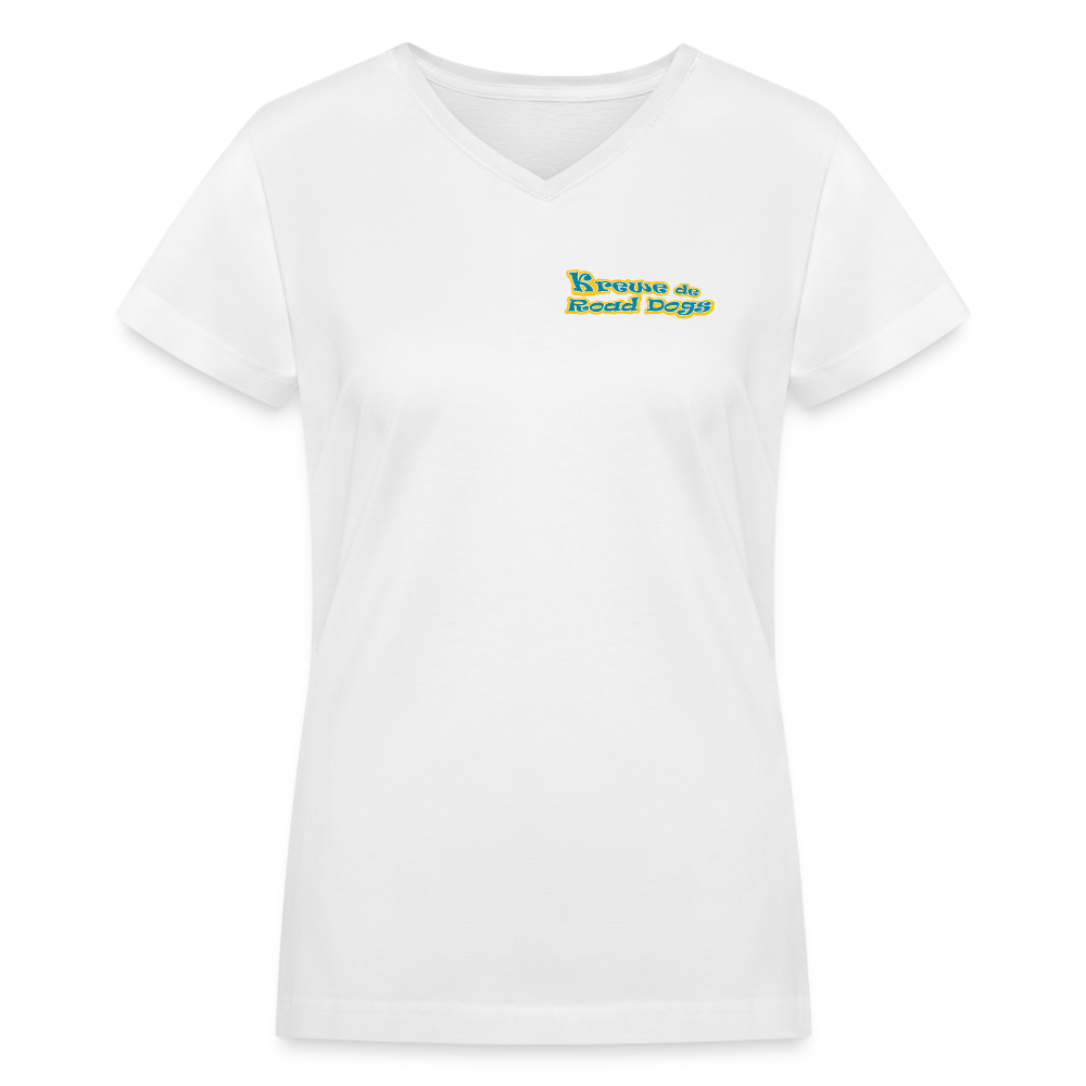 KREWE de ROAD DOGS Women's V-Neck T-Shirt - white