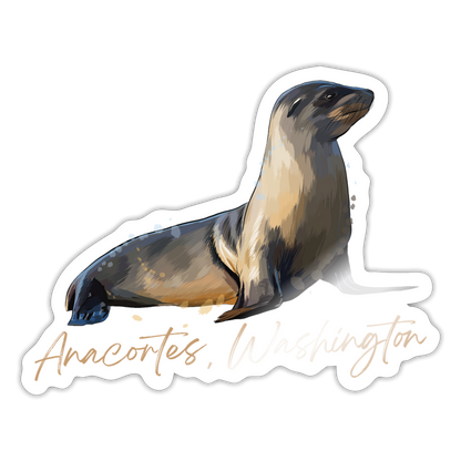 SEA LION ANACORTES Sticker - white glossy